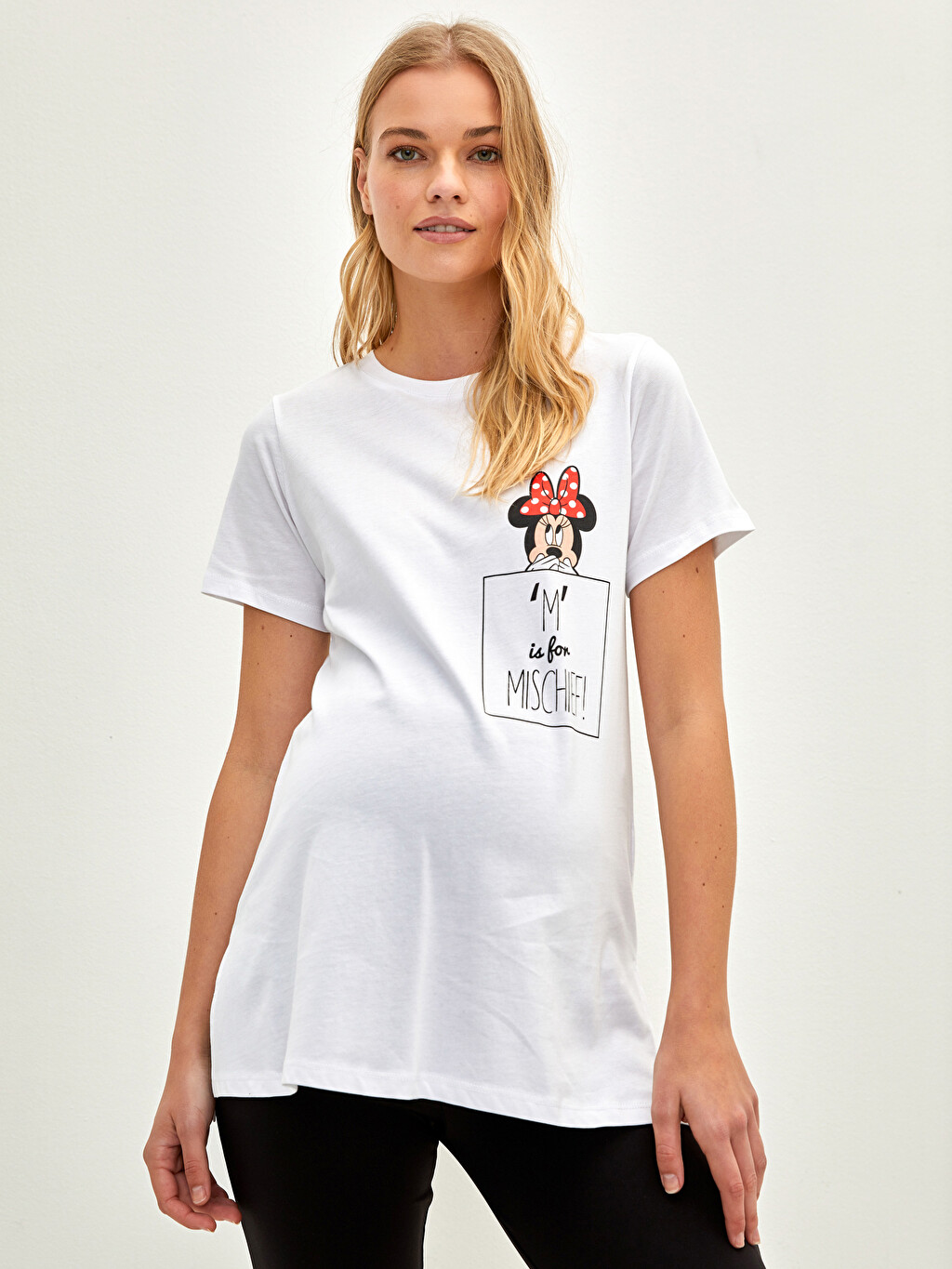 Crew Neck Minnie Mouse Printed Short 