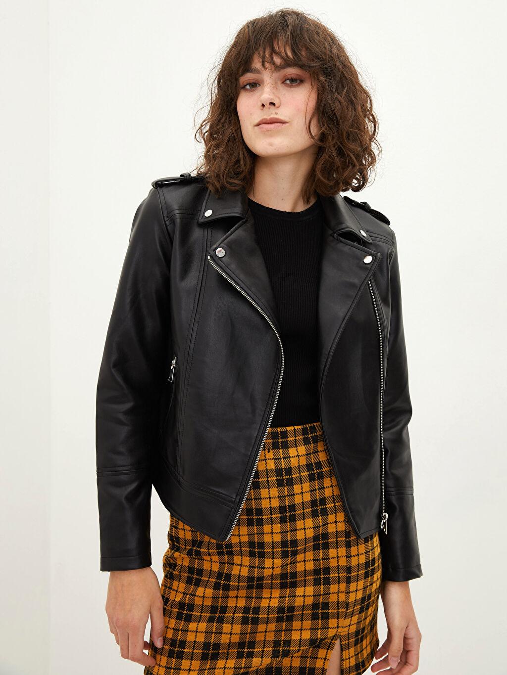 lcw casual leather jacket