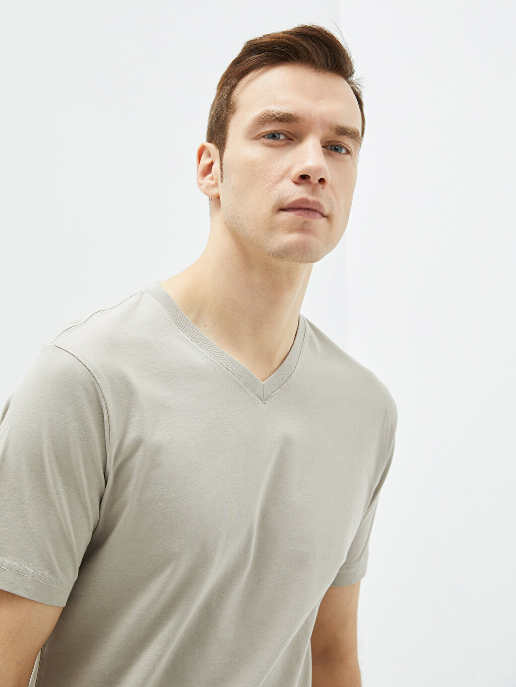 V Neck Short Sleeve Combed Cotton Men's T-shirt -S20838Z8-MVK ...
