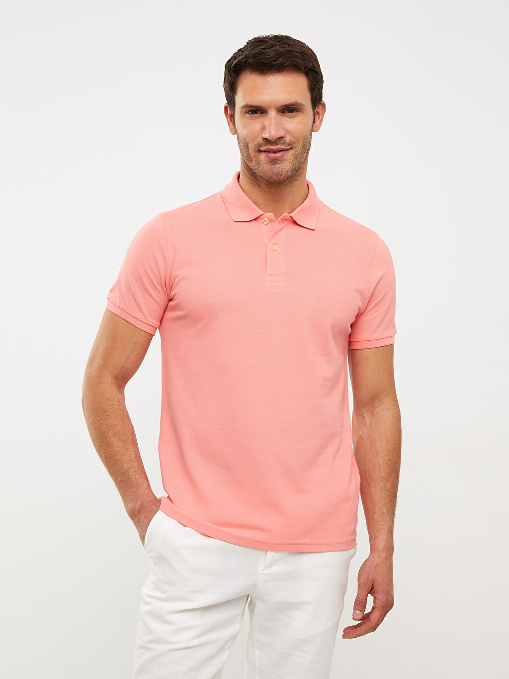 LCW BASIC Polo Neck Short Sleeve PiquÃ© Men's T-Shirt -S20841Z8-MTP - S20841Z8-MTP - LC Waikiki