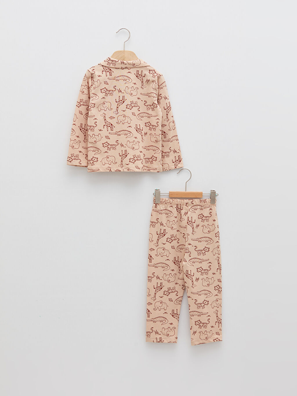 Polo Collar Long Sleeve Printed Cotton Baby Boy Pajamas Set S21496Z1