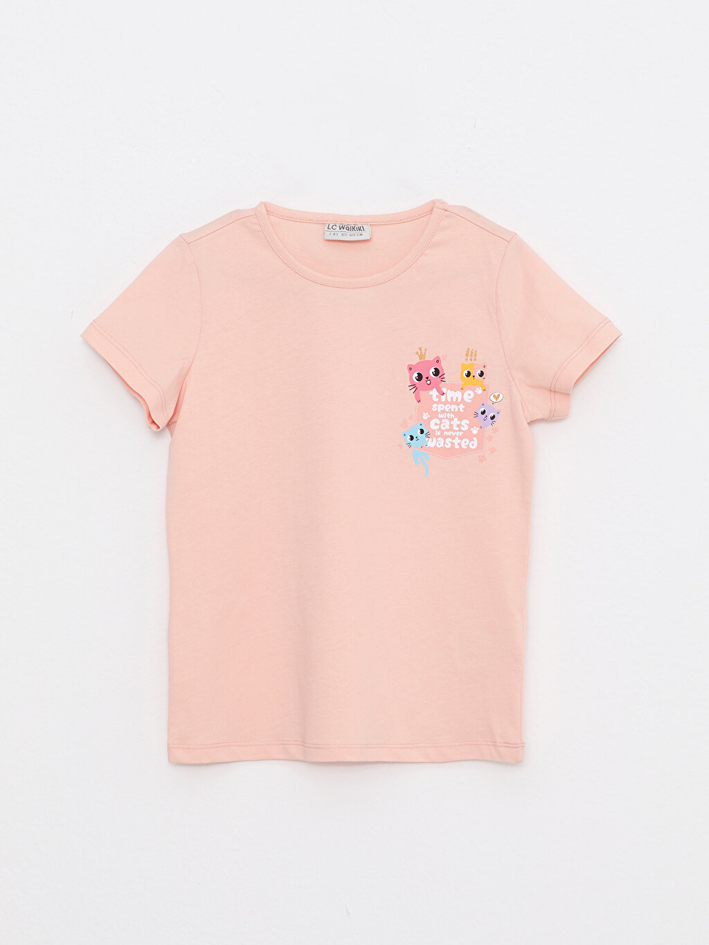 Crew Neck Printed Short Sleeve Cotton Girls T-Shirt -S22199Z4-FXB 
