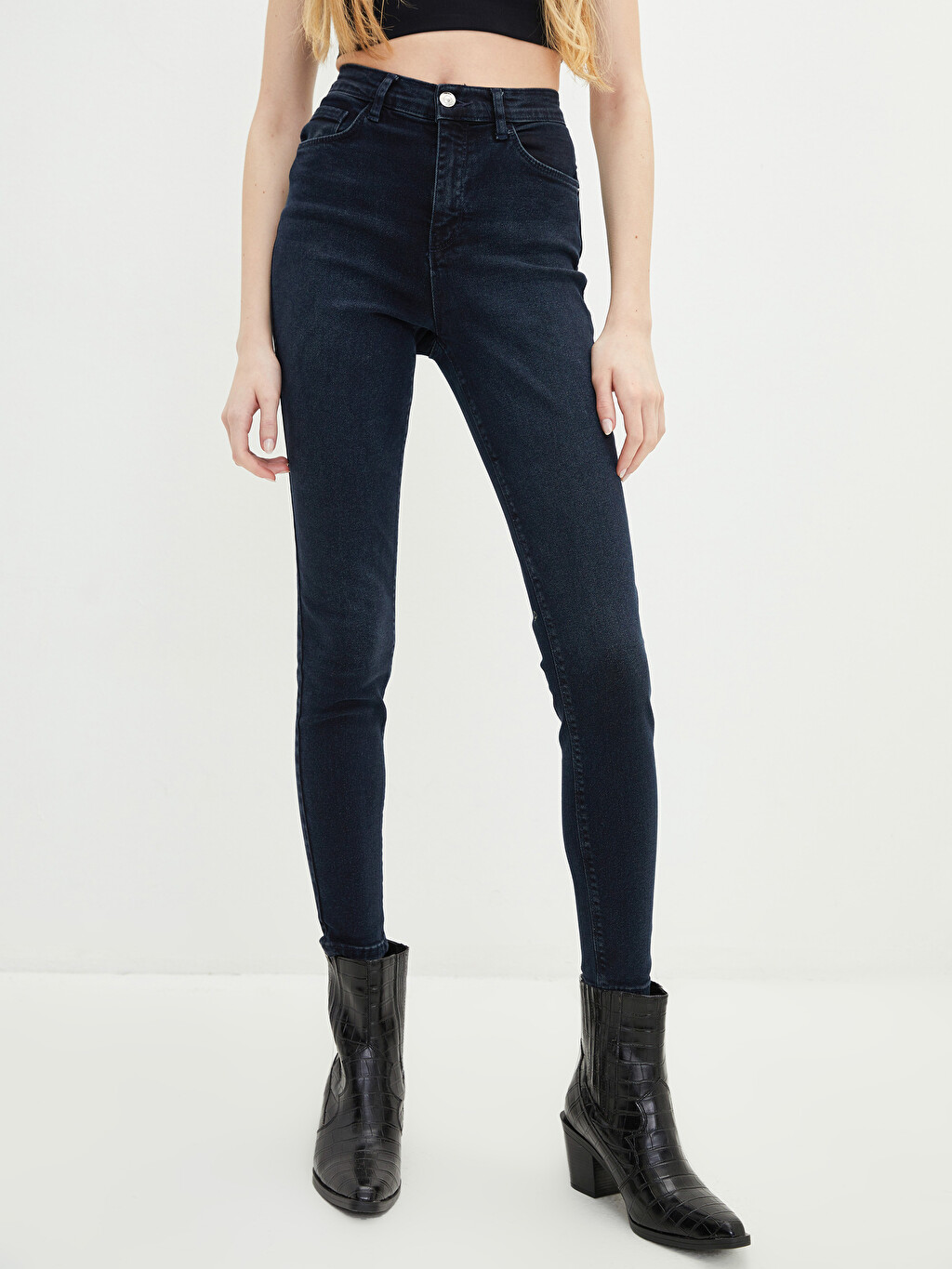 Women's High Waist Skinny Fit Pocket 