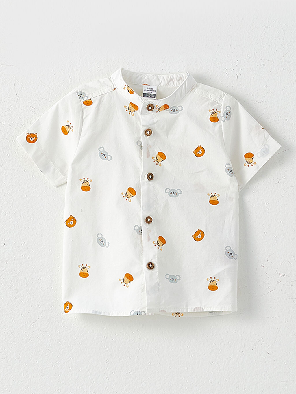 Judge Collar Short Sleeve Printed Baby Boy Shirt and Shorts 2Piece Set