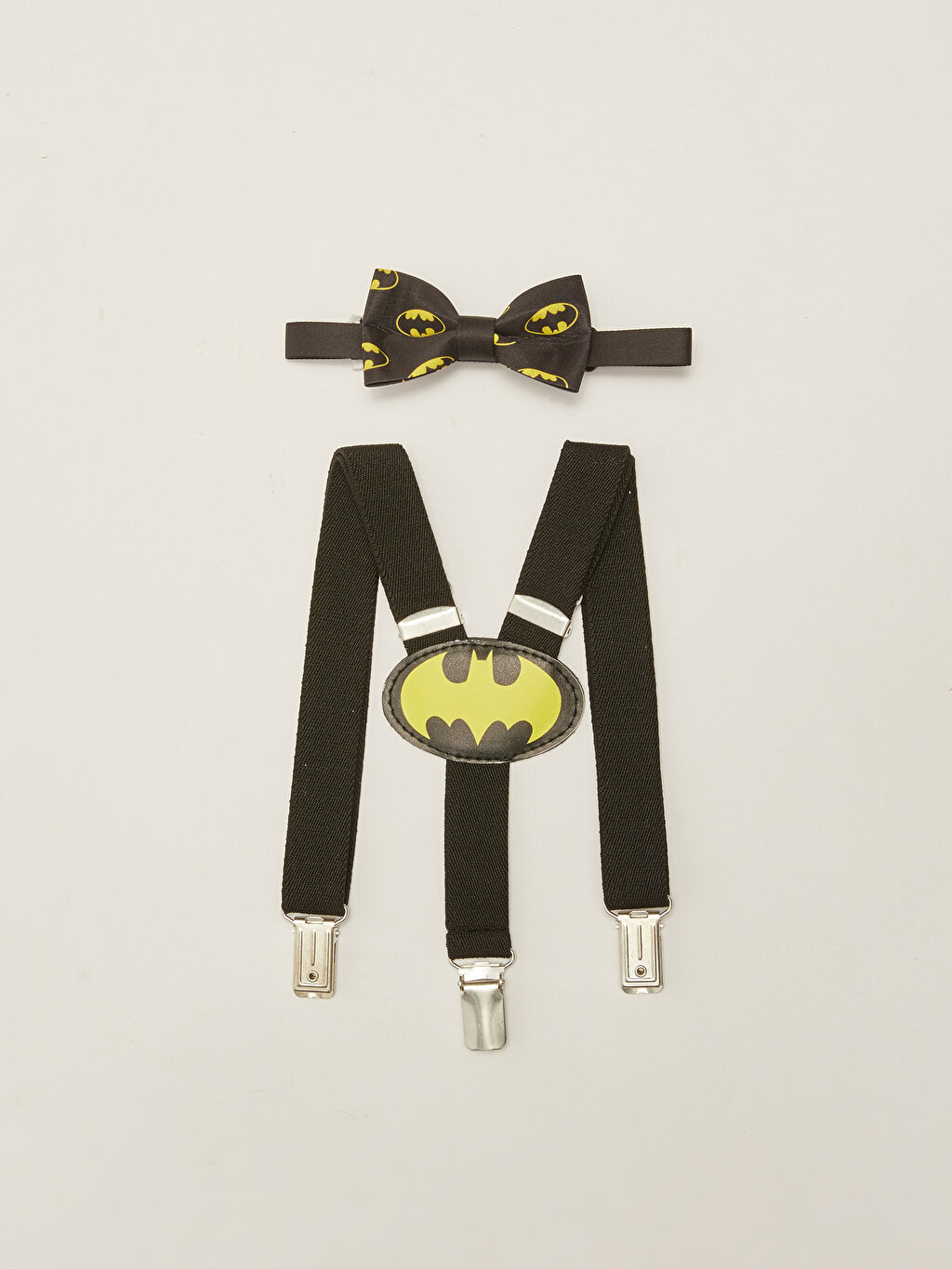 Batman Printed Baby Boy Pants Suspenders and Bow Tie 2-Pack Set  -S24694Z1-LQJ - S24694Z1-LQJ - LC Waikiki