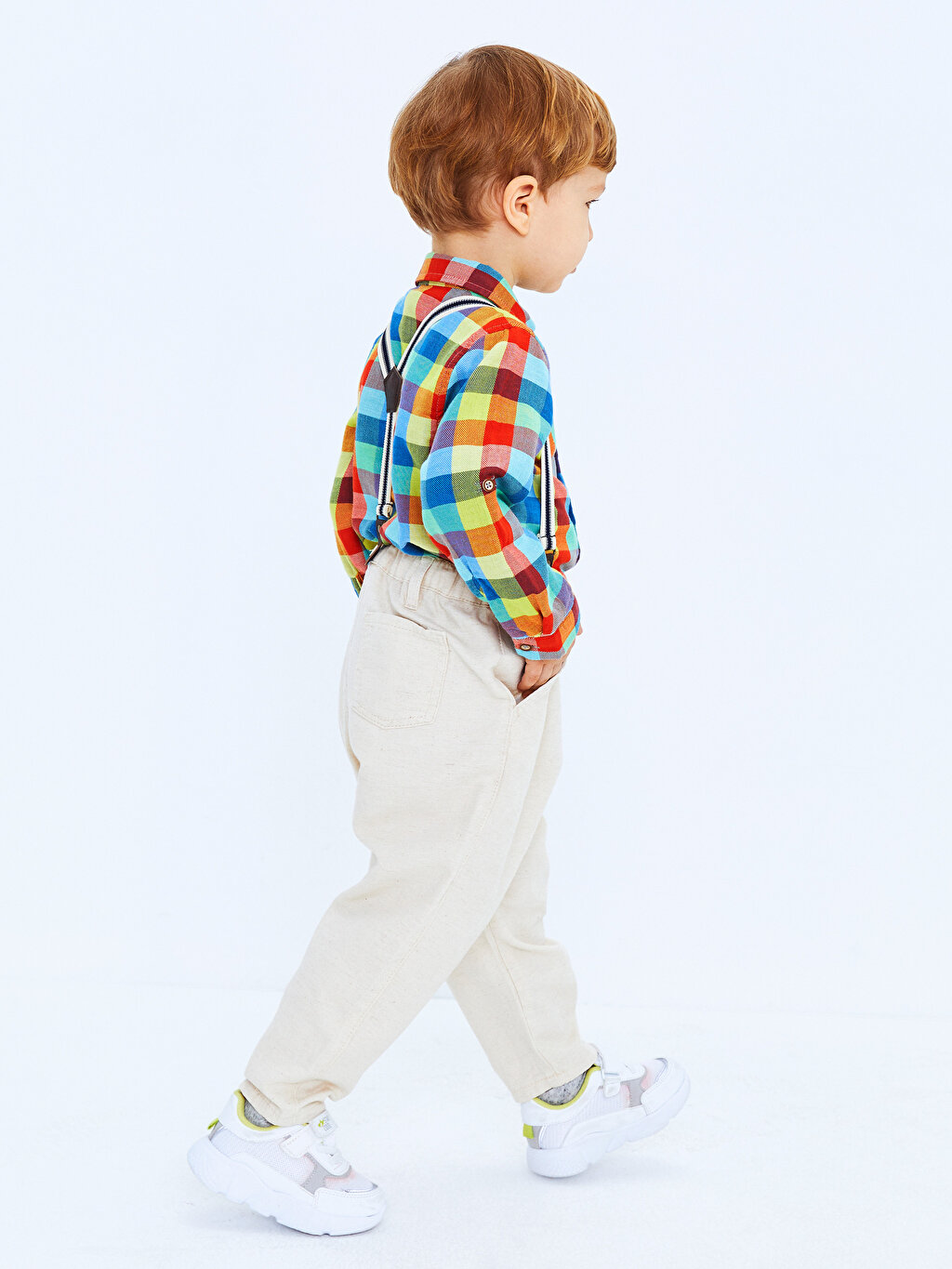 Elastic Waist Basic Bag Baby Boy Trousers and Suspenders 2 Piece Set  -S25280Z1-PRR - S25280Z1-PRR - LC Waikiki