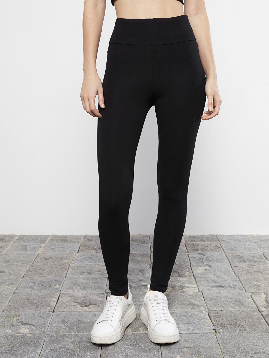 Elastic Waist Plain Cotton Women's Leggings S26591Z8RQN S26591Z8