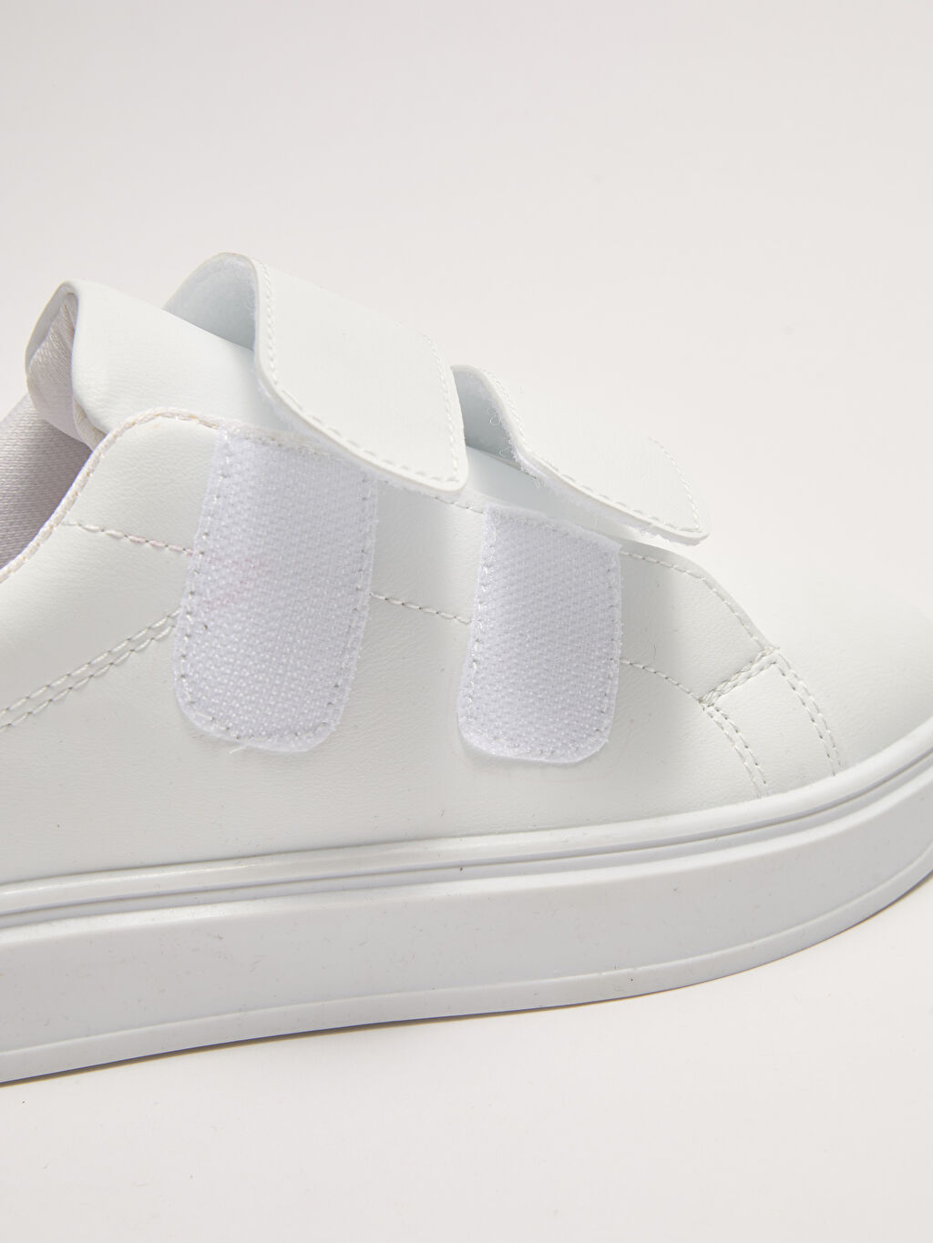 womens white leather velcro sneakers
