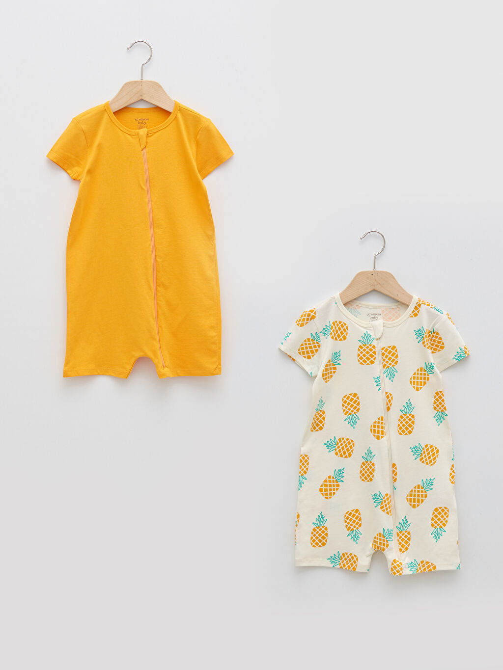 Crew Neck Short Sleeve Printed Cotton Baby Boy Jumpsuit 2 Pieces  -S2AJ06Z1-LRB - S2AJ06Z1-LRB - LC Waikiki