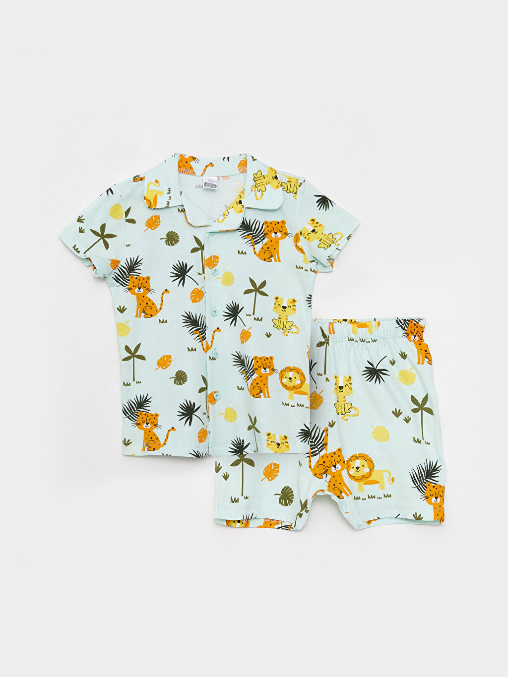 Polo Collar Short Sleeve Printed Cotton Baby Boy Pajamas Set 2-Pack  -S2BN22Z1-LTZ - S2BN22Z1-LTZ - LC Waikiki