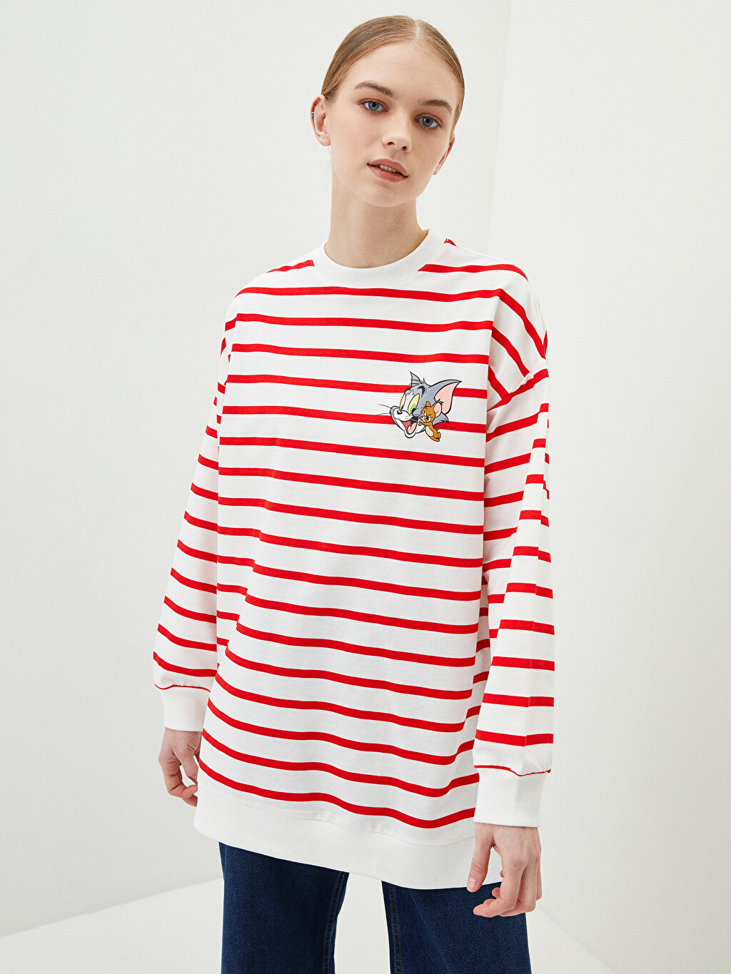 MODEST Crew Neck Striped Tom\u0026Jerry 