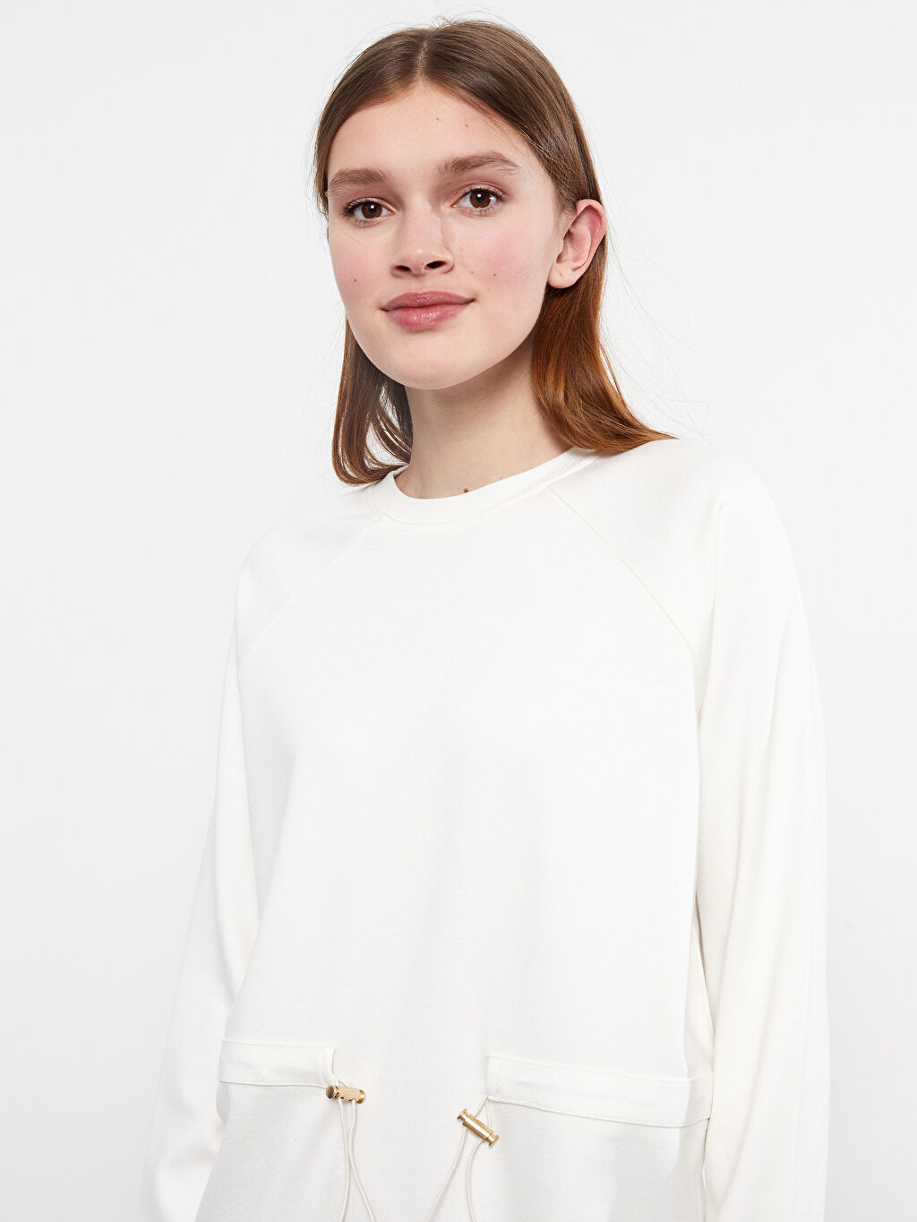 White sweatshirt tunic clearance