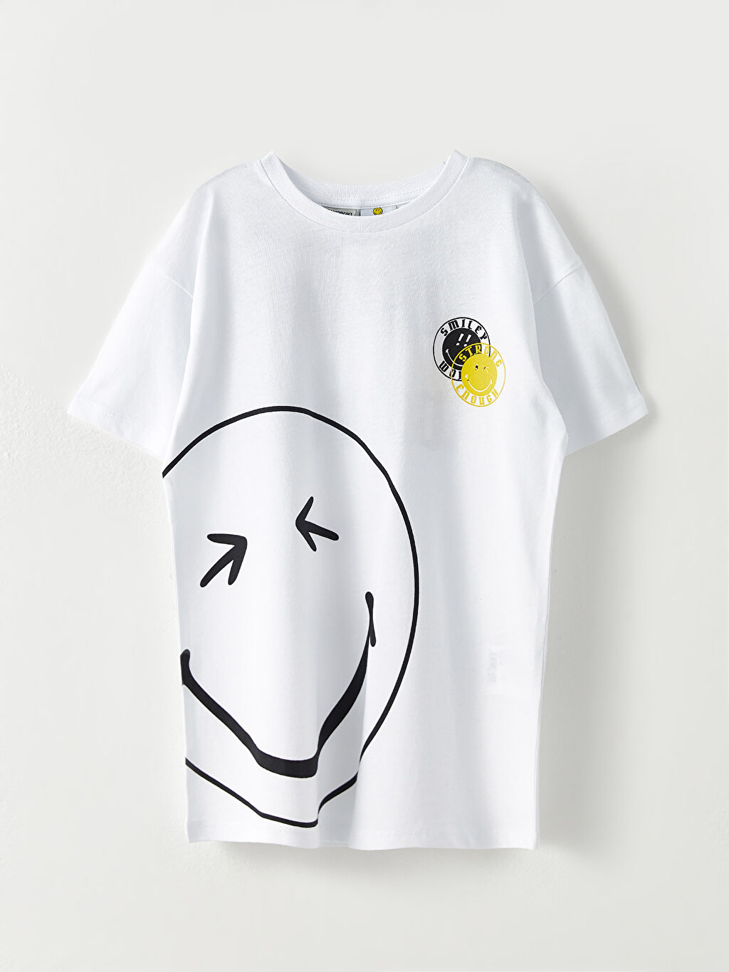 Crew Neck SmileyWorld Printed Short Sleeve Cotton Boy T-Shirt -S2EU74Z4 ...