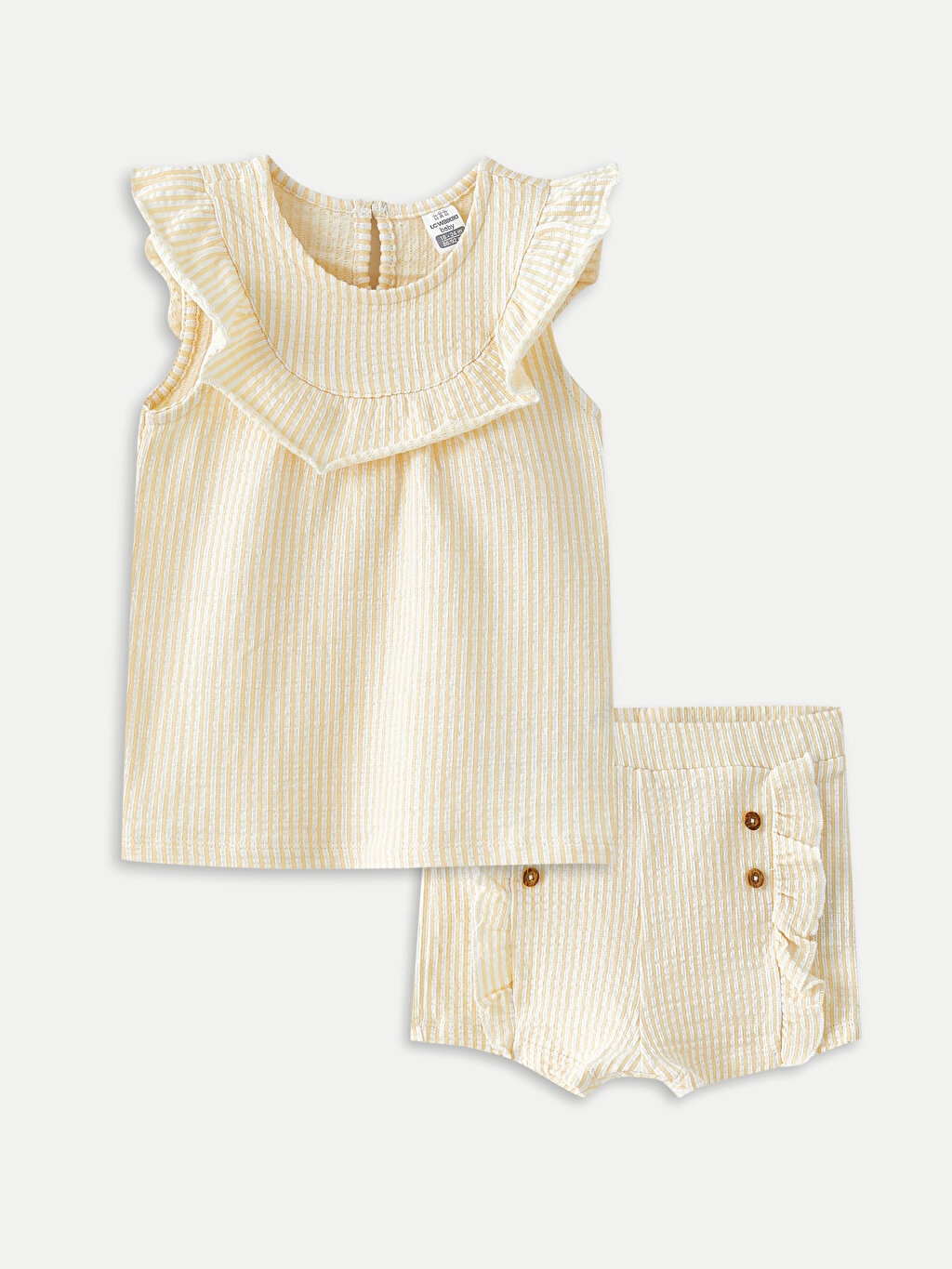 Crew Neck Striped Baby Girl Blouse and Shorts 2-Pack Set -S2FL68Z1-LKF -  S2FL68Z1-LKF - LC Waikiki