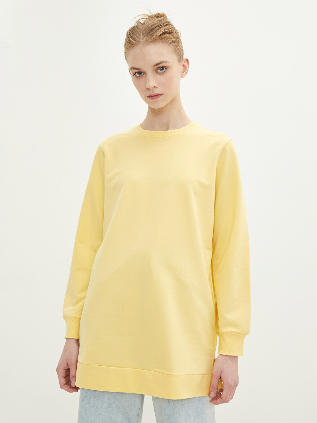 Crew Neck Straight Long Sleeve Oversize 