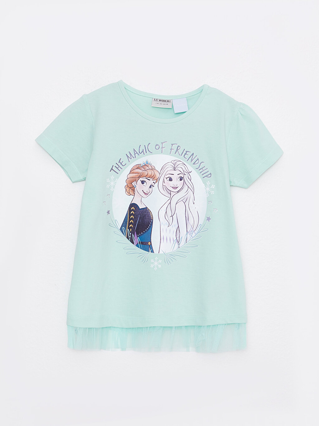 Crew Neck Frozen Printed Short Sleeve Girl T-Shirt -S2H475Z4-FPW -  S2H475Z4-FPW - LC Waikiki