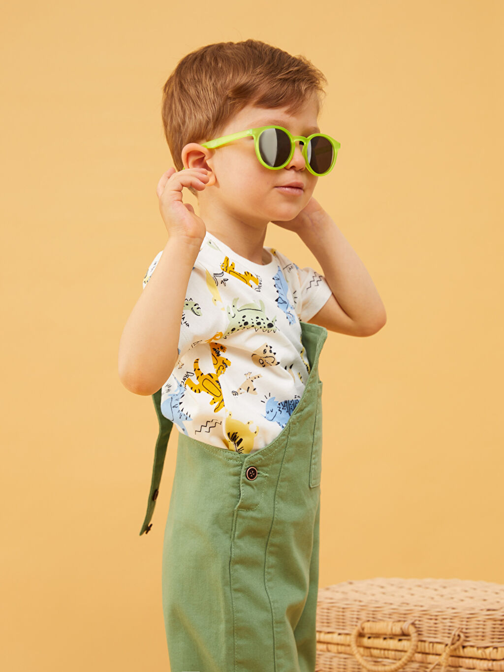 Crew Neck Short Sleeve Printed Cotton Baby Boy TShirt S2J803Z1LRA