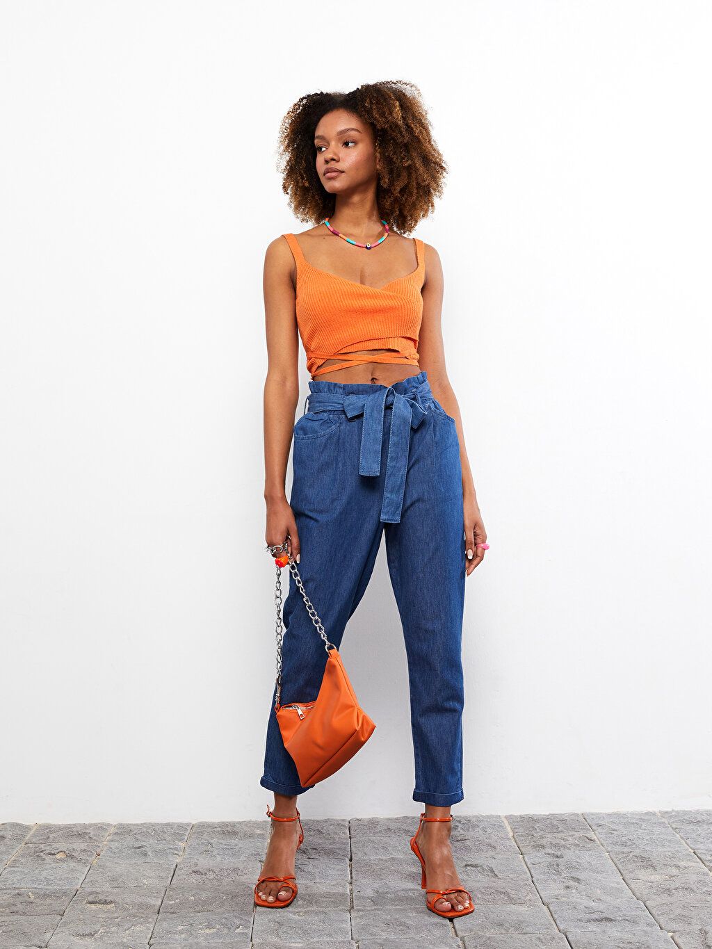 shopDENIM PANT Paper Bag Jeans for women by Forever21