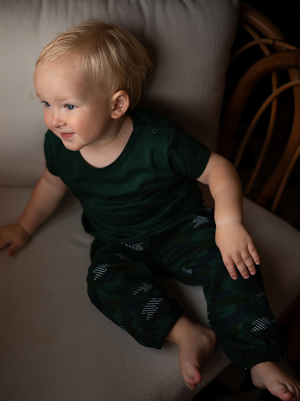 شلوار راحتی نوزادی پسر سبز برند ANTEBIES S2M073Z1