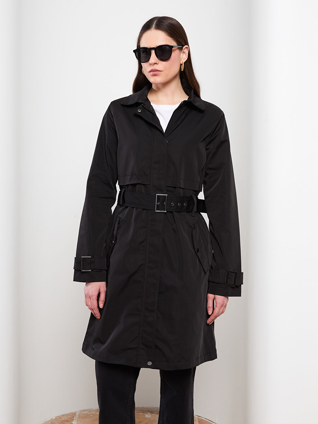 Shirt Neck Regular Long Sleeve Women's Trench Coat -W20053Z8-E0N