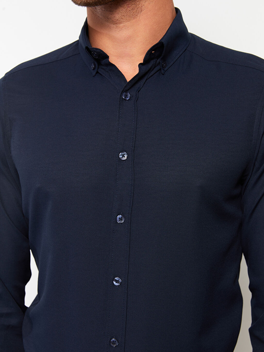 Slim Fit Оксфордская мужская рубашка с длинными рукавами -W22423Z8-RBY ...