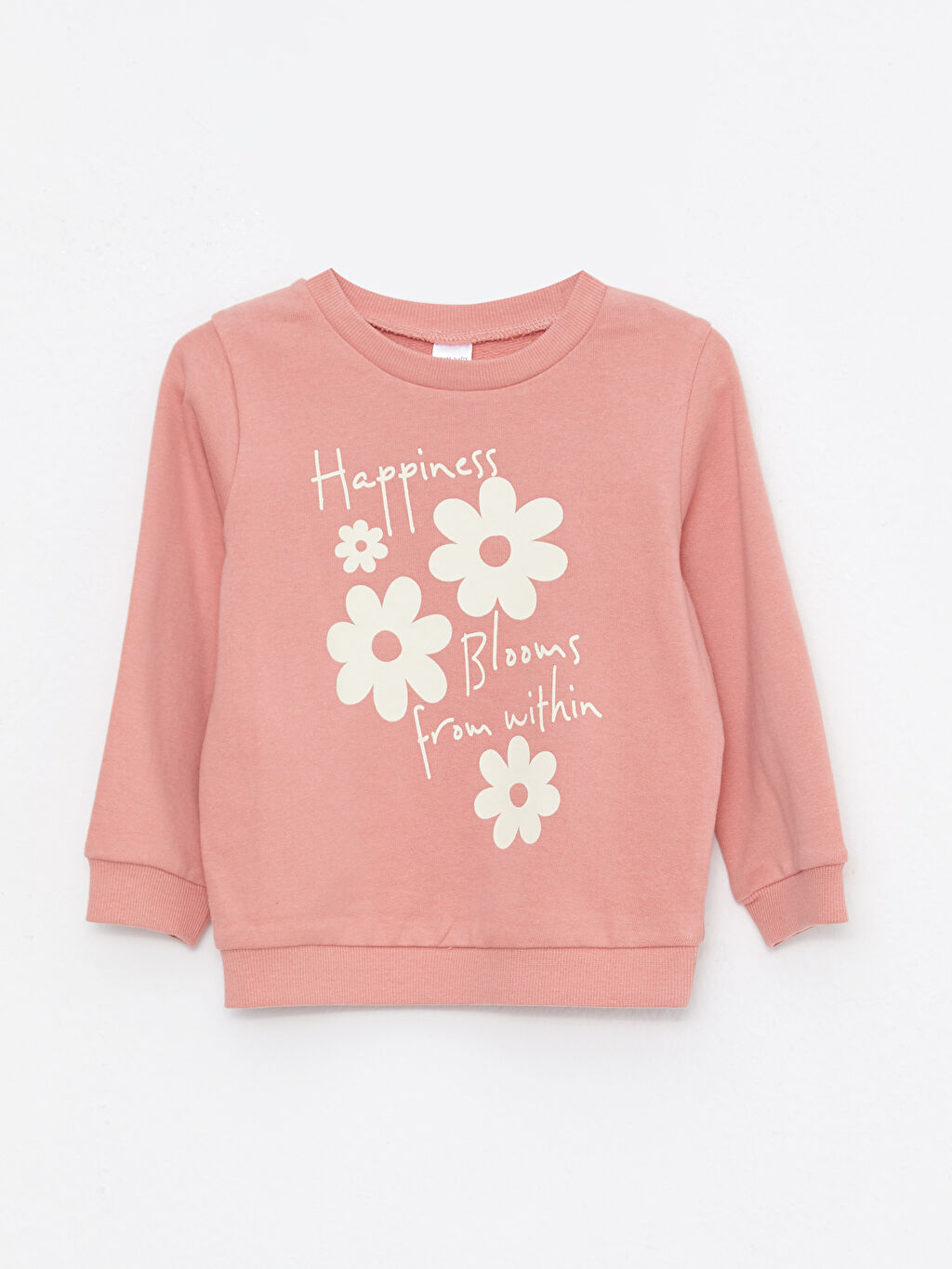 Crew Neck Long Sleeve Printed Baby Girl Sweatshirt and Sweatpants 2