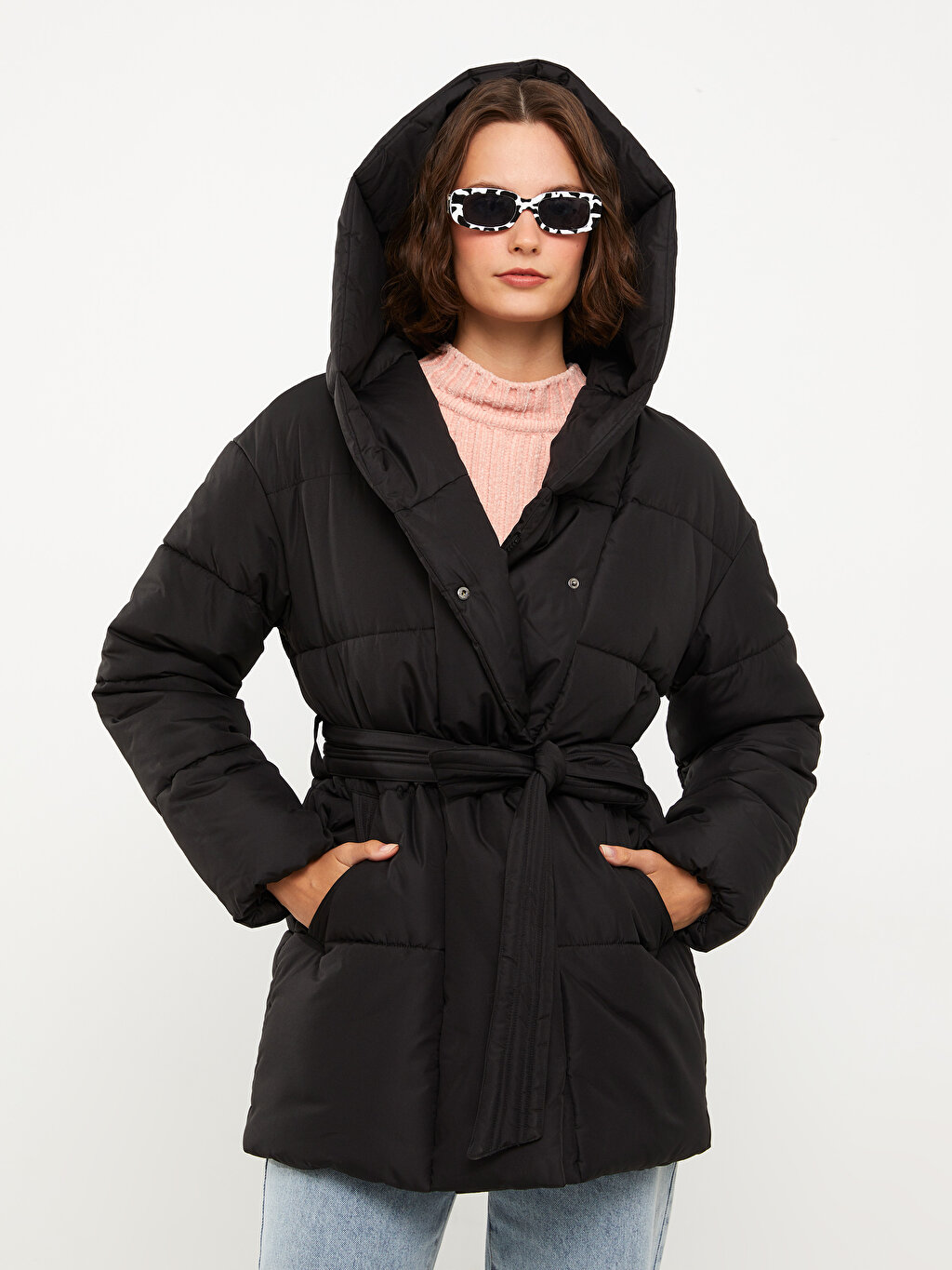 Hooded Regular Long Sleeve Women's Puffer -W24059Z8-CVL - W24059Z8-CVL ...