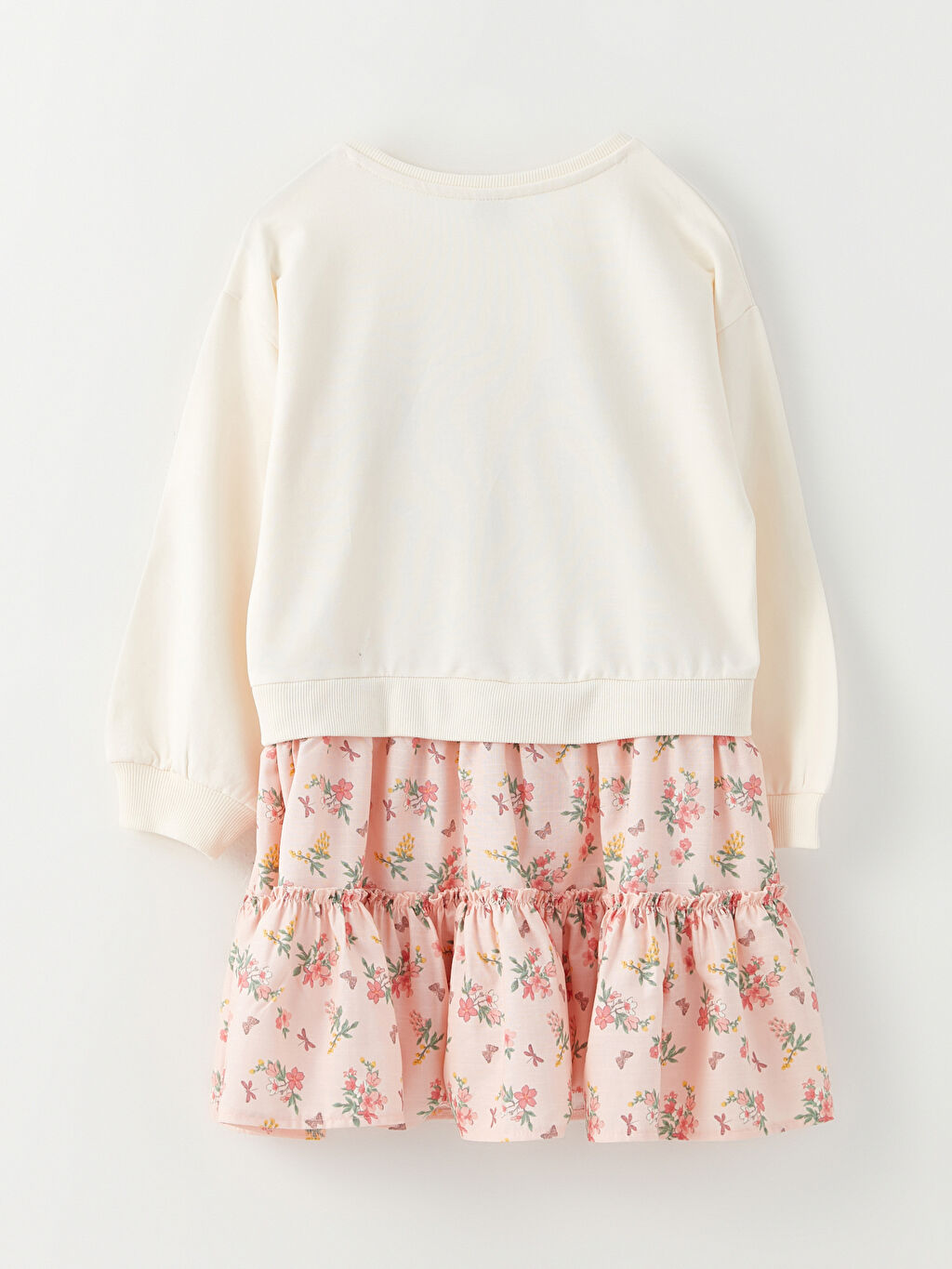 Crew Neck Printed Long Sleeve Girl's Dress W24291Z4FDW W24291Z4FDW