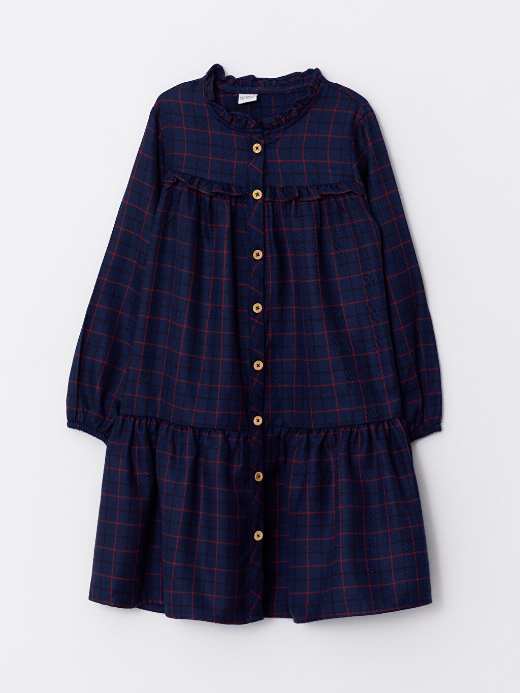 Grandad Plaid Long Sleeve Girl Dress W24347Z4LPA W24347Z4LPA LC