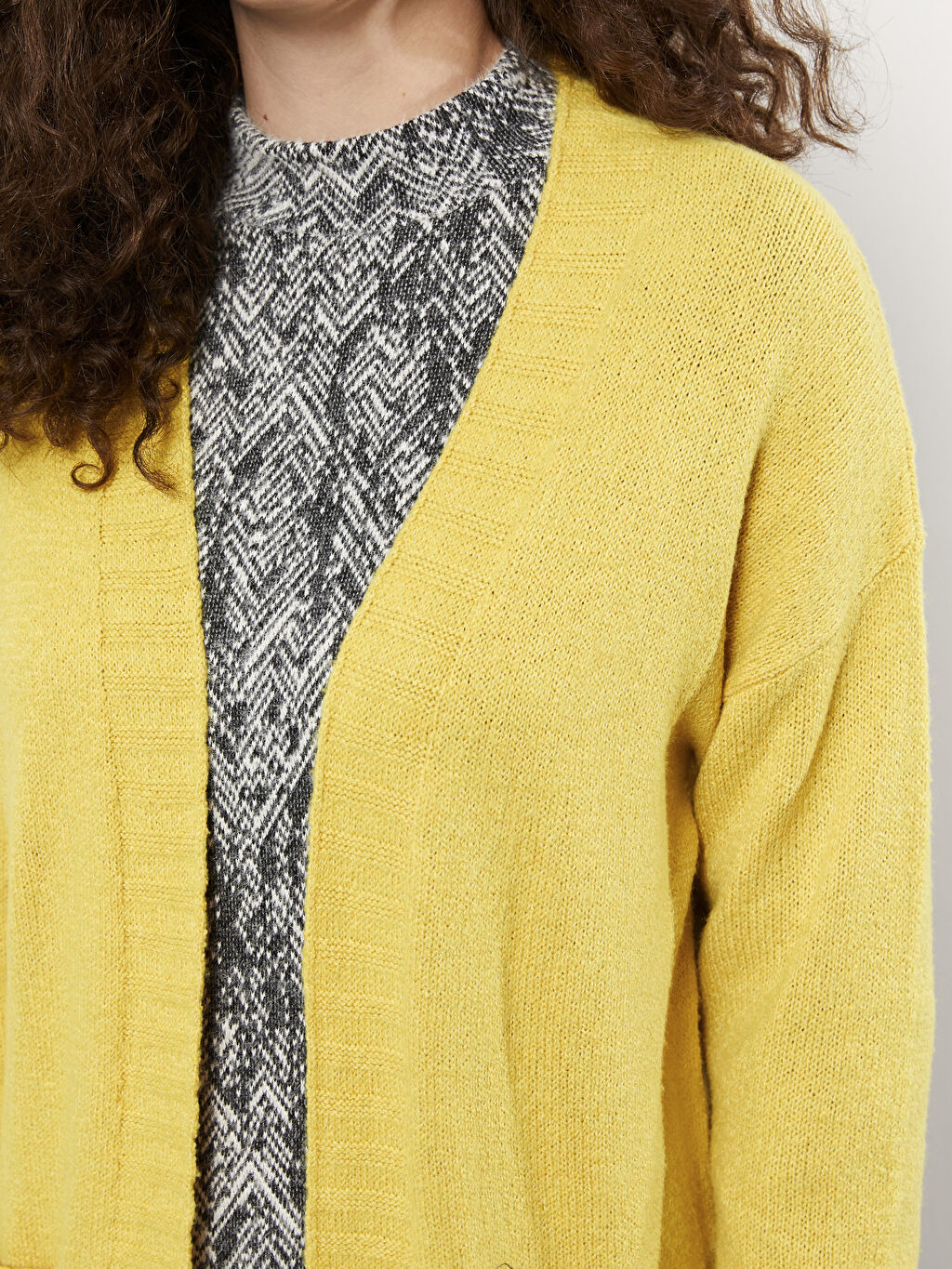 Shawl Neck Regular Long Sleeve Women's Tricot Cardigan W29540Z8QXZ