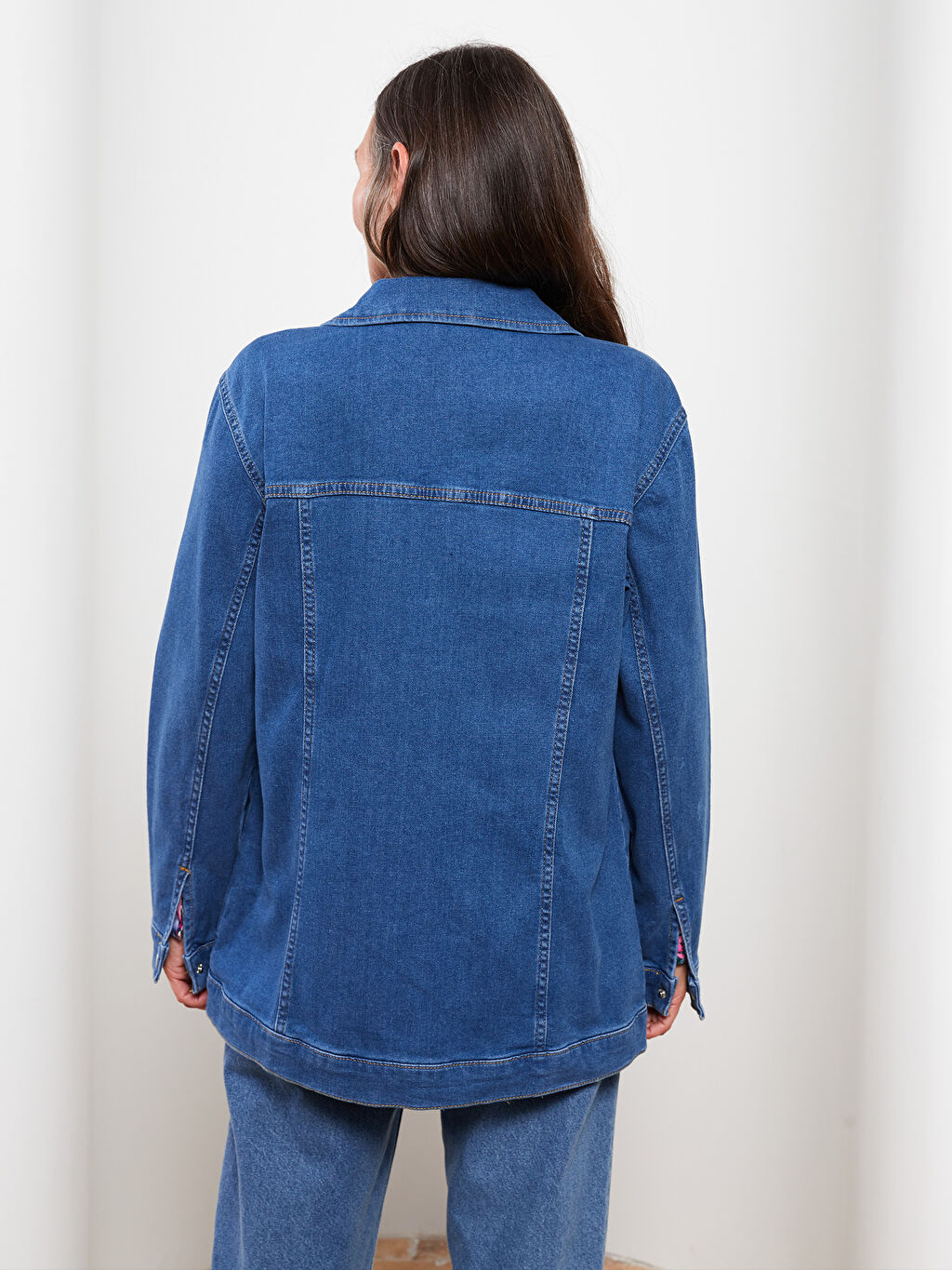 Shirt Neck Regular Long Sleeve Women's Jean Jacket W29793Z8507
