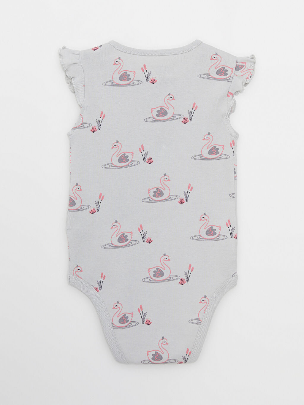 Crew Neck Printed Cotton Baby Girl Body with Snap Crotch W2AE37Z1LRW