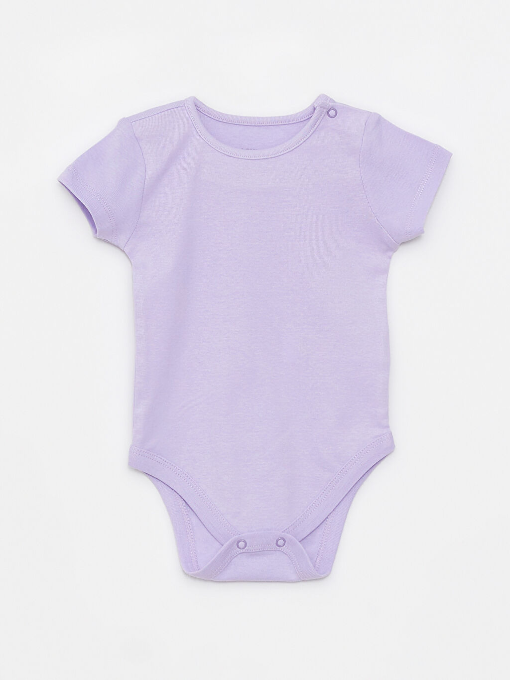 Crew Neck Short Sleeve Basic Cotton Baby Girl Body with Snap Crotch 5