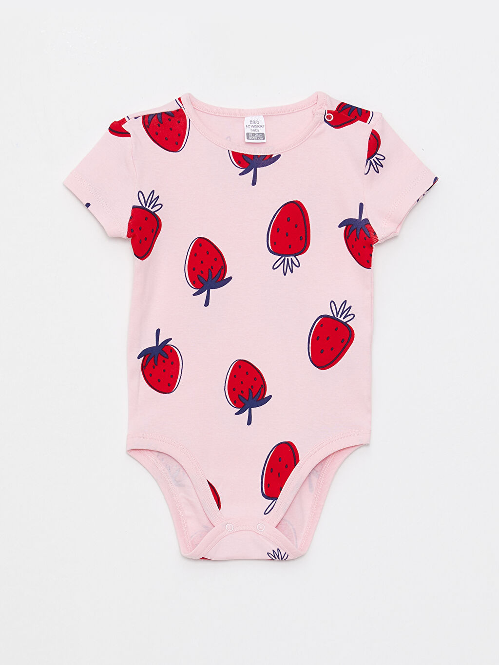 Crew Neck Short Sleeve Printed Baby Girl Body with Snap Crotch