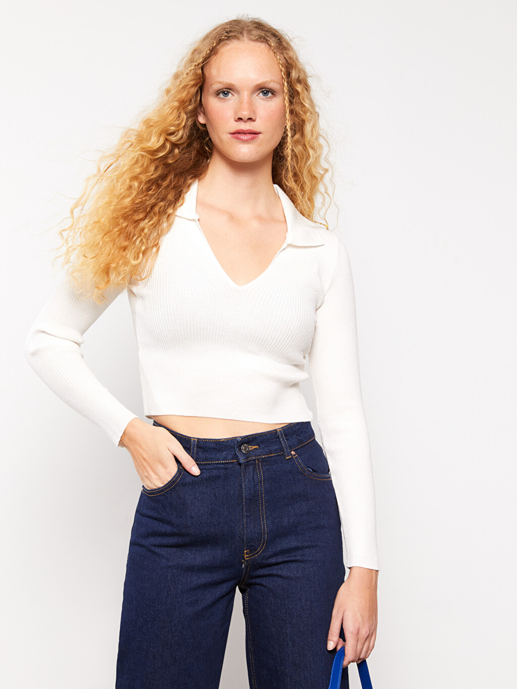 white crop top sweater
