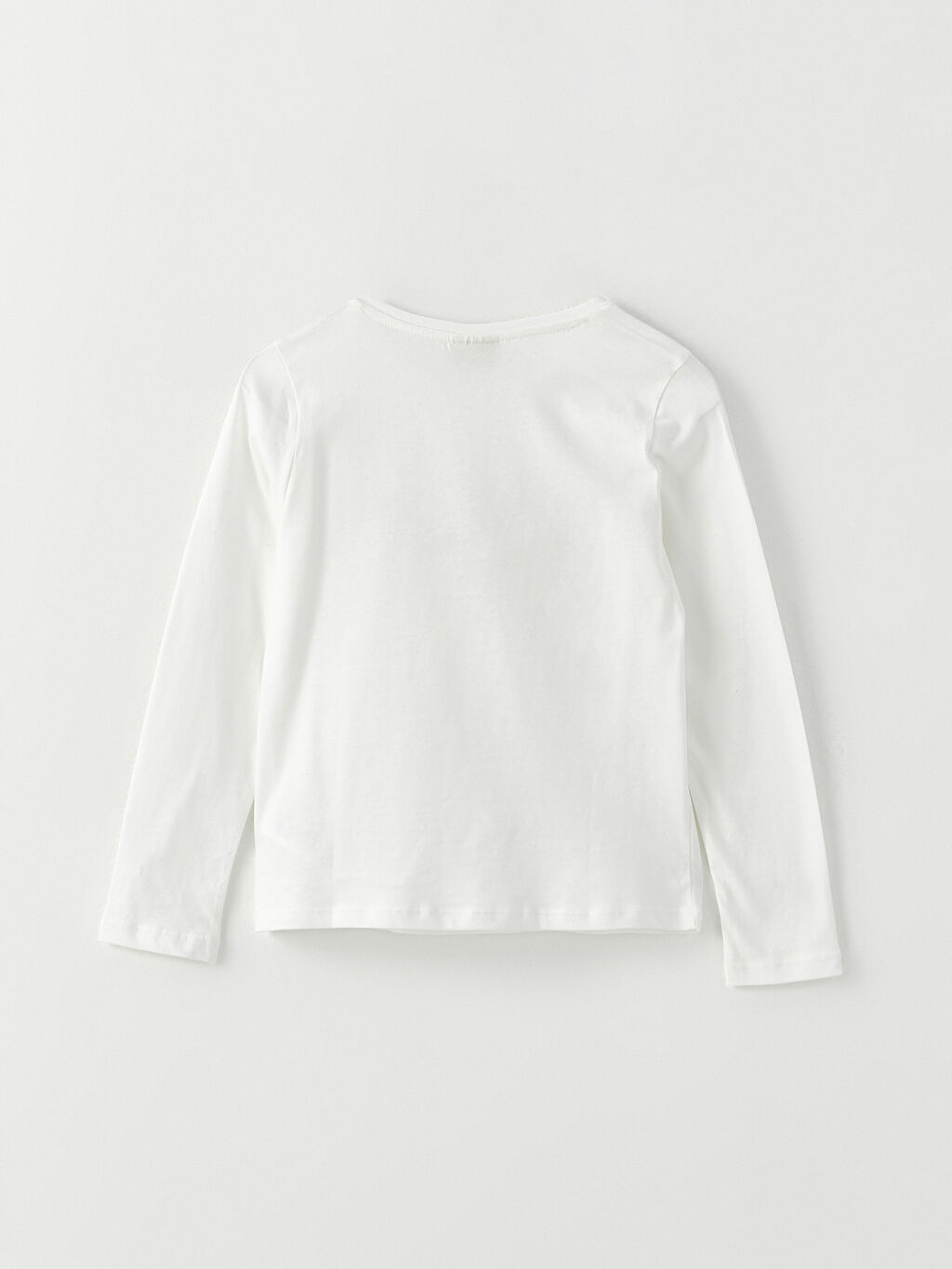 Crew Neck Embroidery Detailed Long Sleeve Girl Tshirt W2ET42Z4FDU W2ET42Z4FDU LC Waikiki