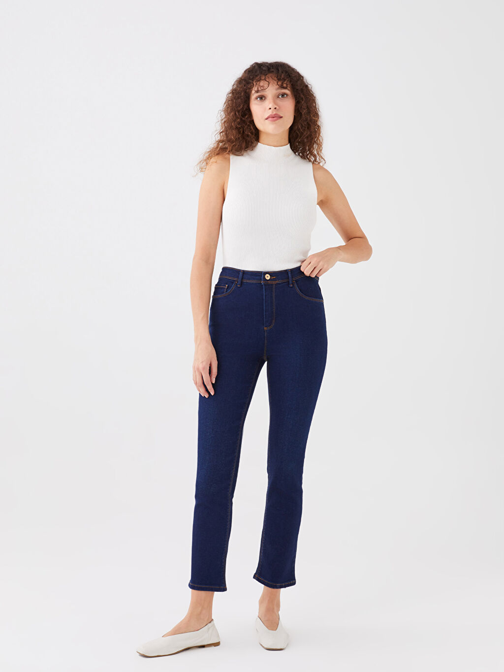 High Waisted Slim Fit Women's Denim Trousers S31258Z8309 S31258Z8