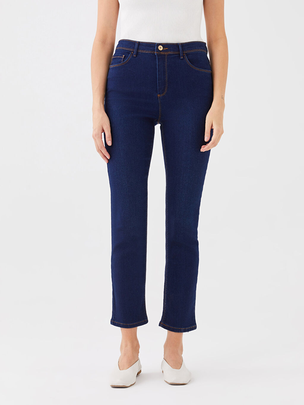 High Waisted Slim Fit Women's Denim Trousers S31258Z8309 S31258Z8