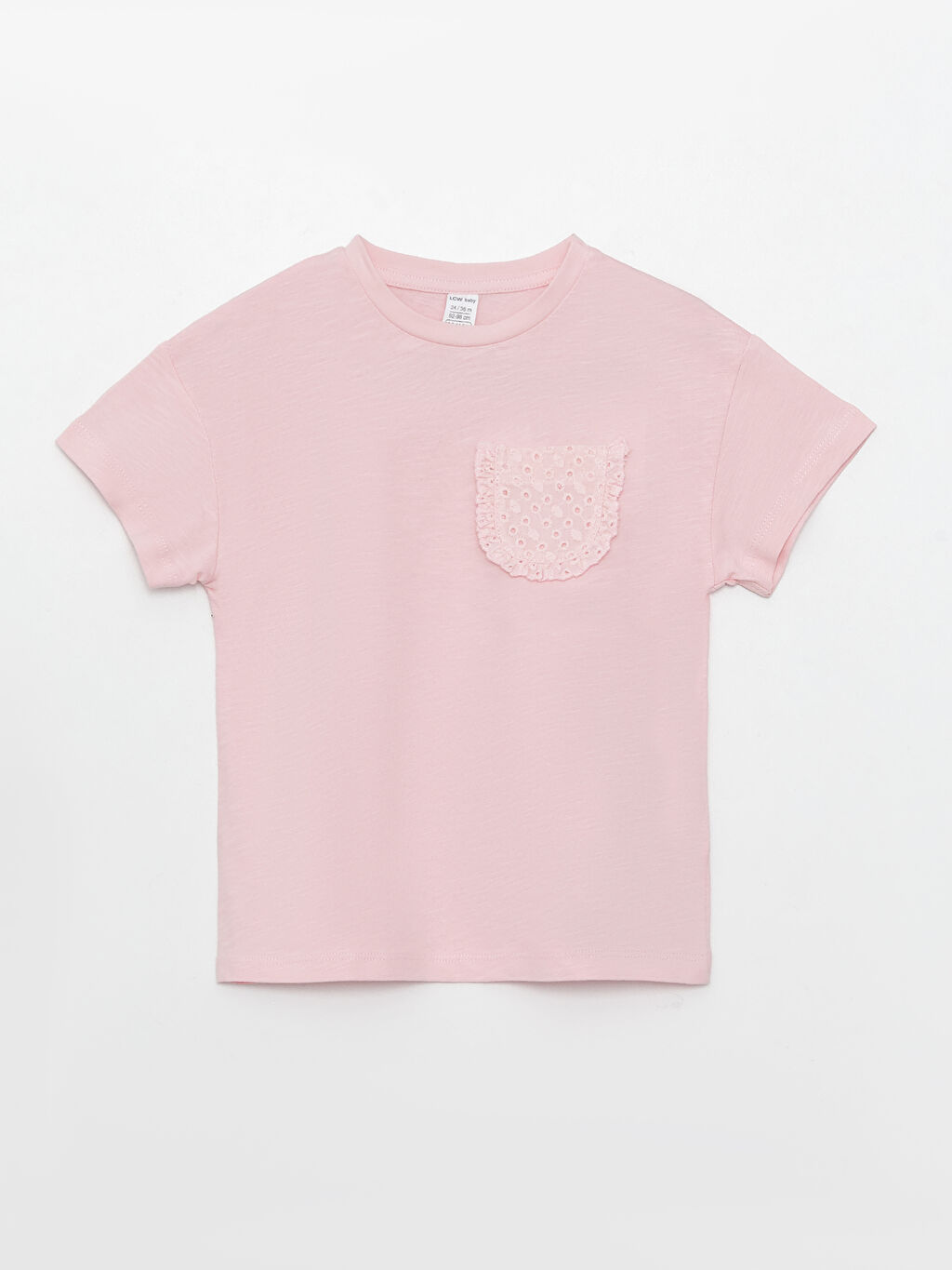 Crew Neck Short Sleeve Embroidery Detailed Baby Girl TShirt S34464Z1