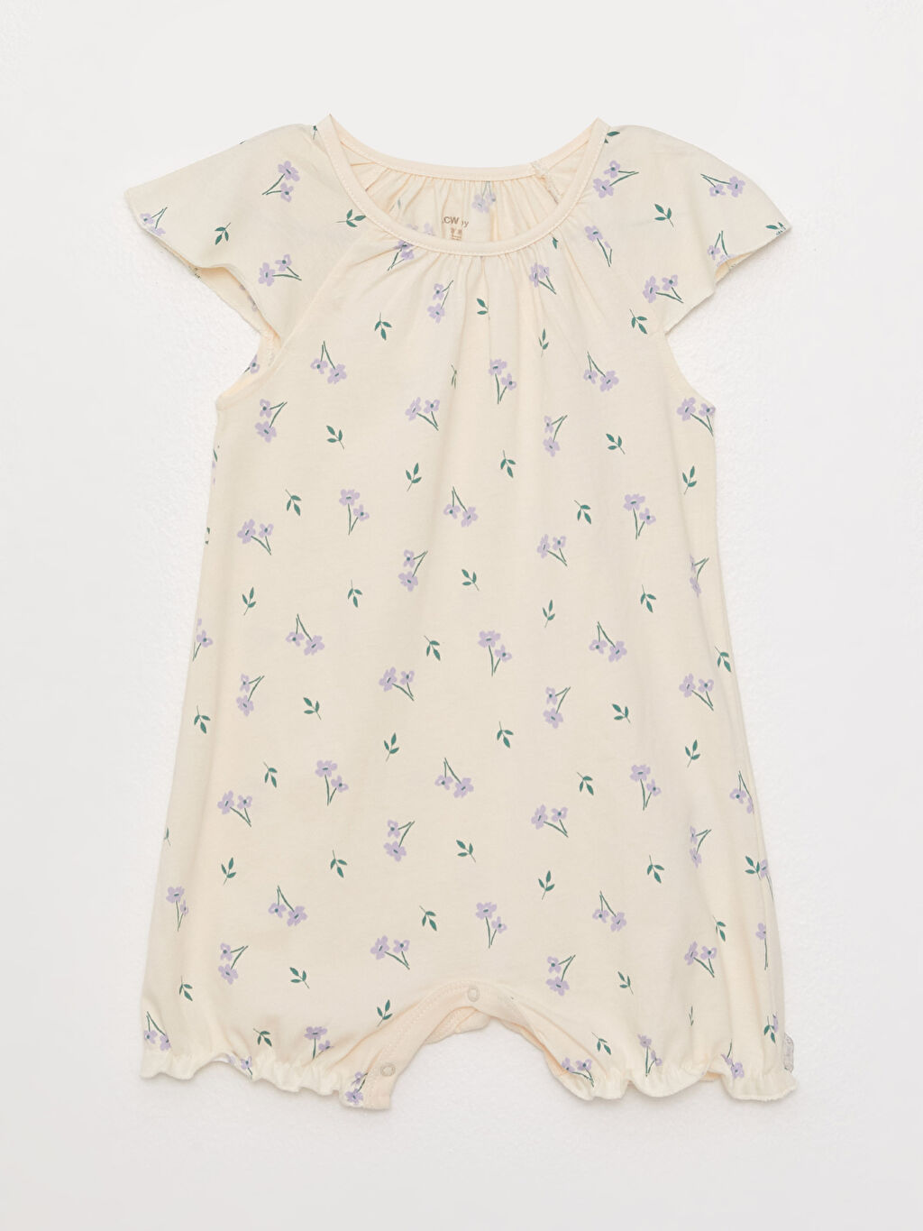 Crew Neck Short Sleeve Printed Baby Girl Rompers 2 Pack S36007Z1LRA