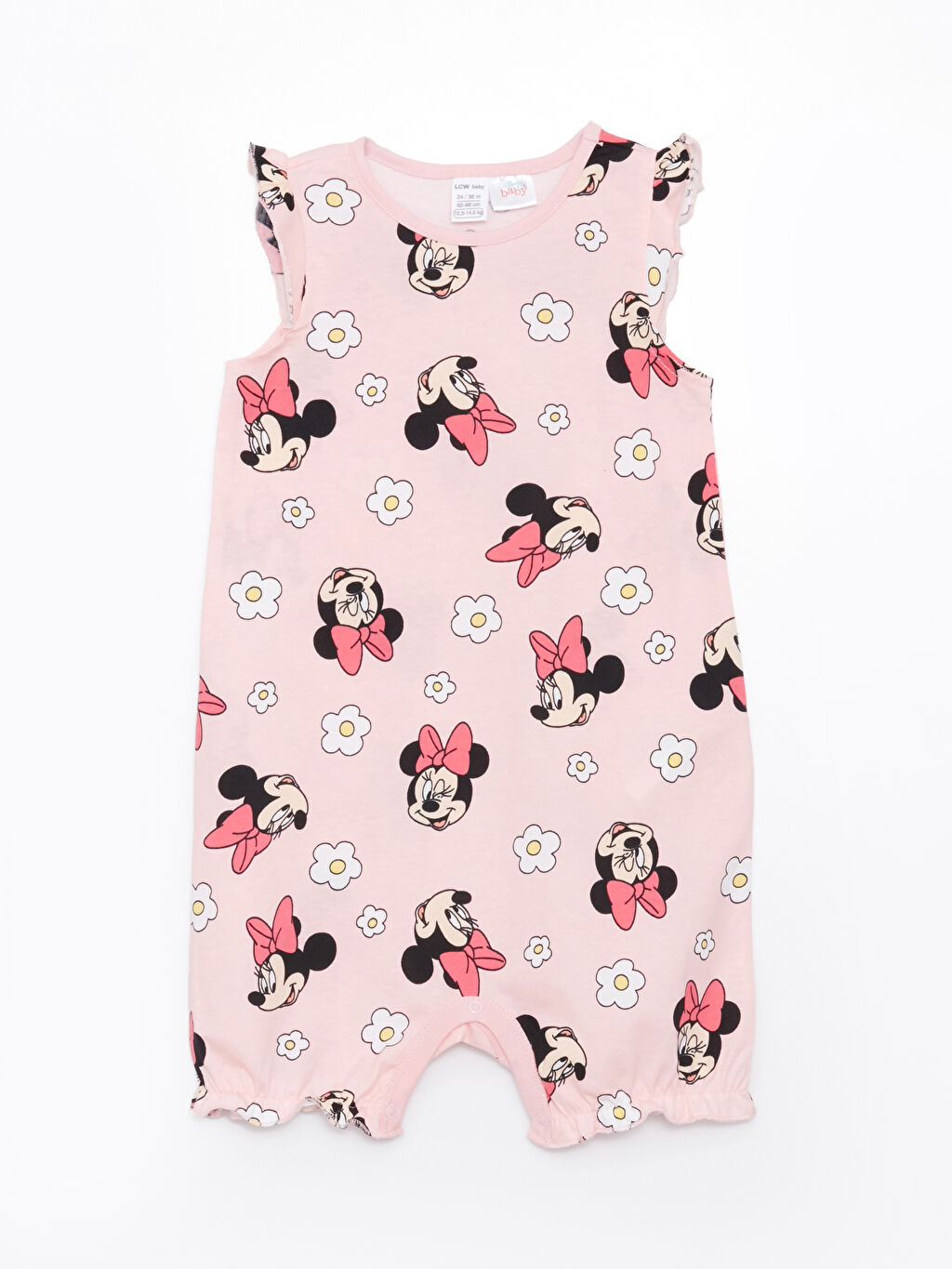 Crew Neck Minnie Mouse Printed Baby Girl Rompers 2 Pack S36062Z1SQN S36062Z1SQN LC Waikiki