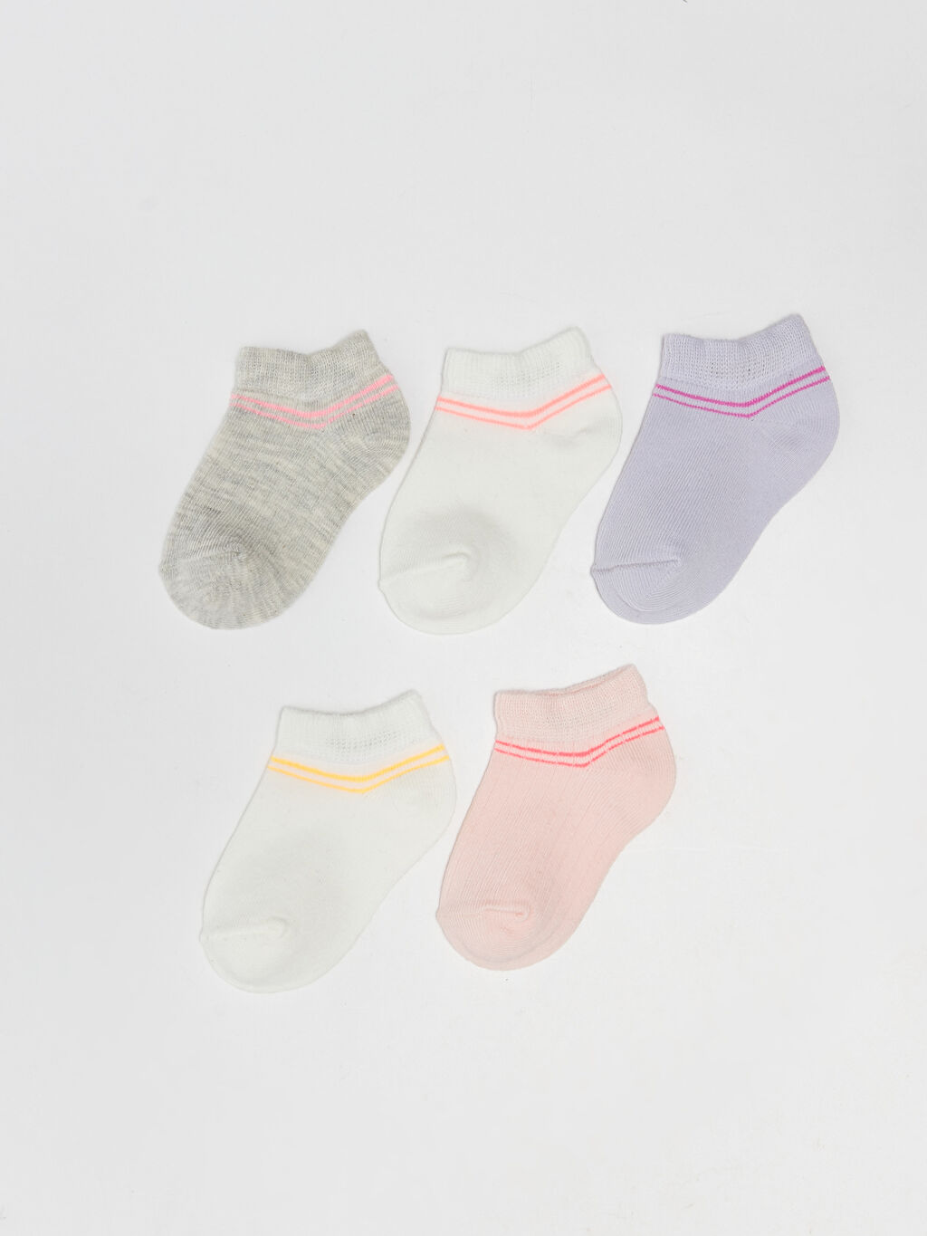 Striped Baby Girl Booties Socks 5 Pieces S3DE06Z1CX8 S3DE06Z1CX8