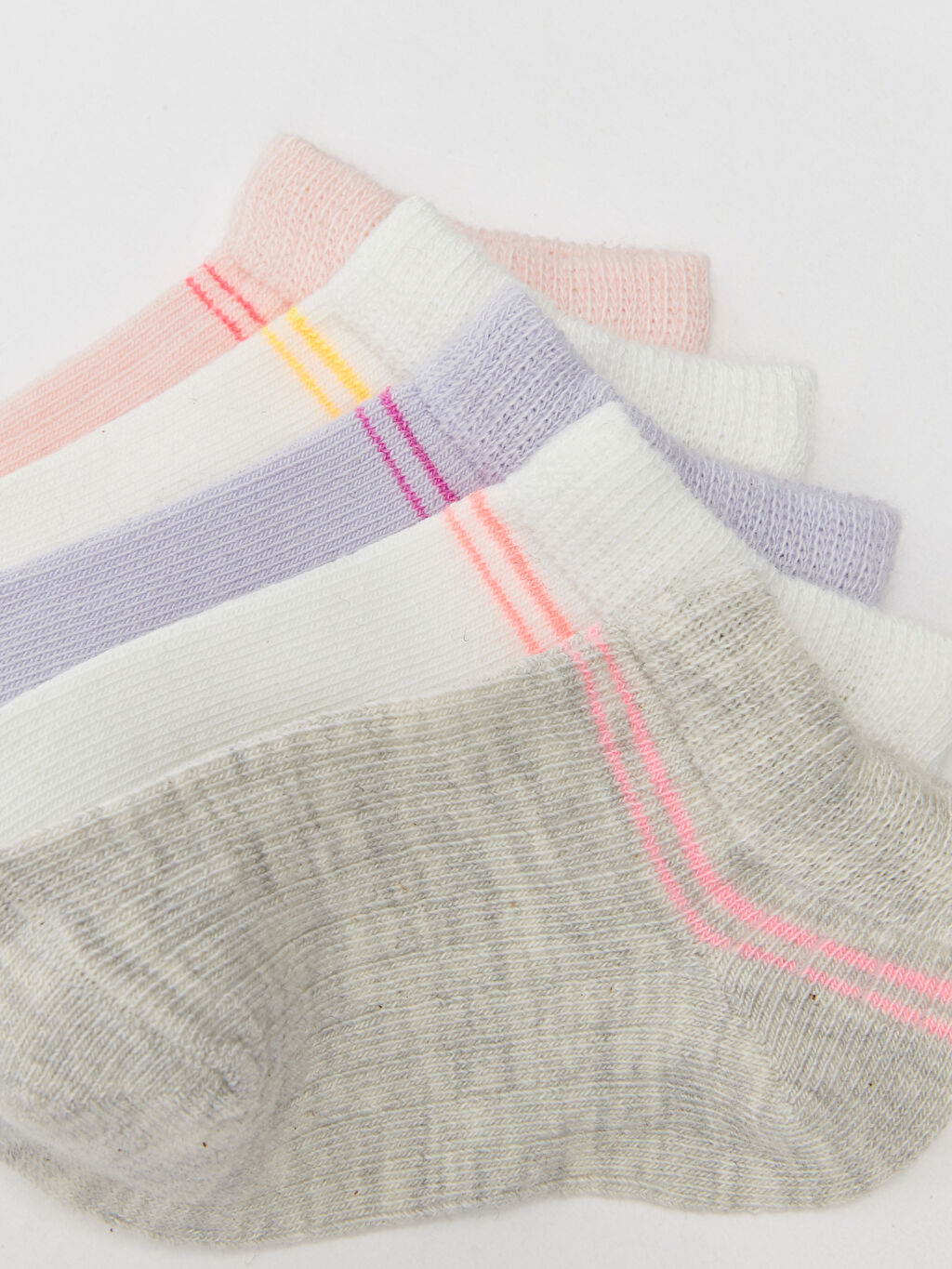 Striped Baby Girl Booties Socks 5 Pieces S3DE06Z1CX8 S3DE06Z1CX8