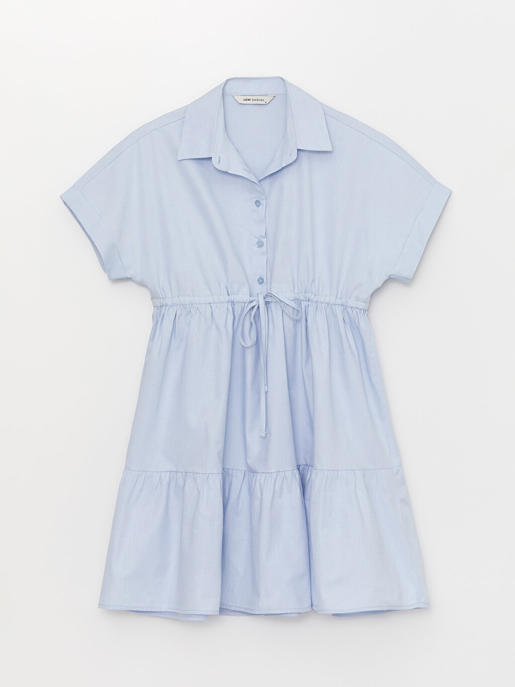 Plain Short Sleeve Poplin Women's Shirt Dress -S3DL87Z8-SGS - S3DL87Z8-SGS  - LC Waikiki