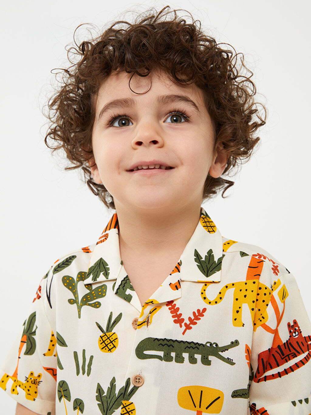 Printed Short Sleeve Baby Boy Shirt S3EI25Z1LQA S3EI25Z1LQA LC Waikiki