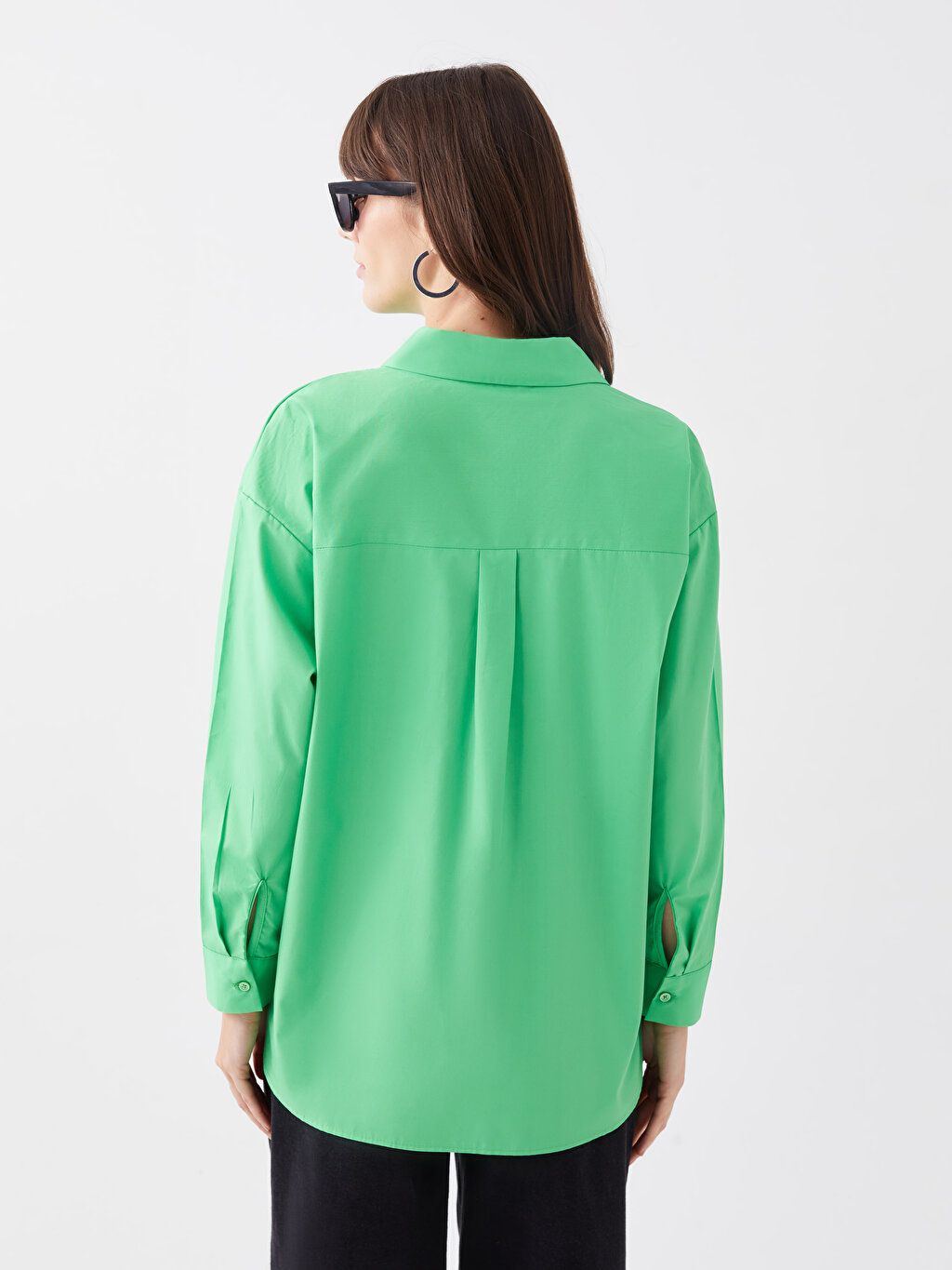 Shirt Collar Plain Long Sleeve Poplin Maternity Shirt -S3HQ94Z8-GKJ ...