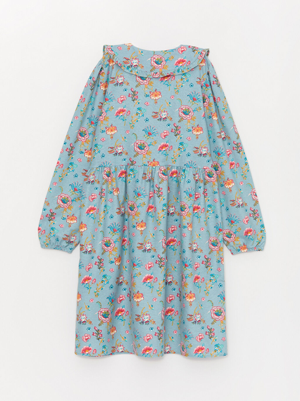 Bebe Collar Patterned Long Sleeve Girl Dress W36675Z4LQP W36675Z4