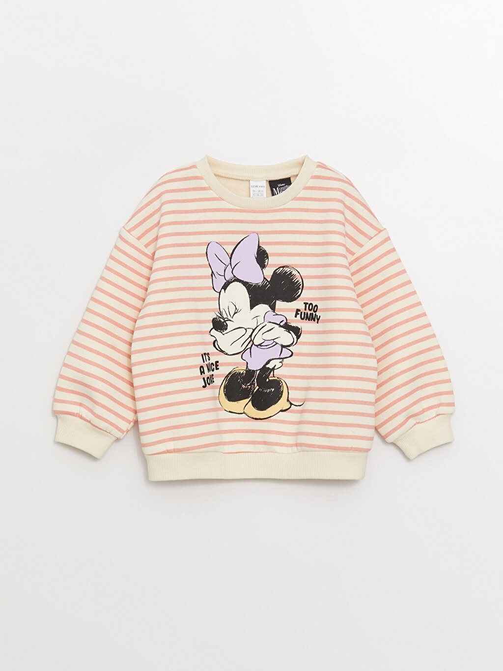 Crew Neck Minnie Mouse Printed Baby Girl Sweatshirt -W3AE41Z1-LHK