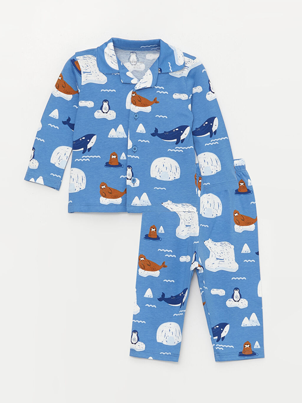 Polo Neck Long Sleeve Printed Baby Boy Pajama Set W3BJ94Z1 LQP
