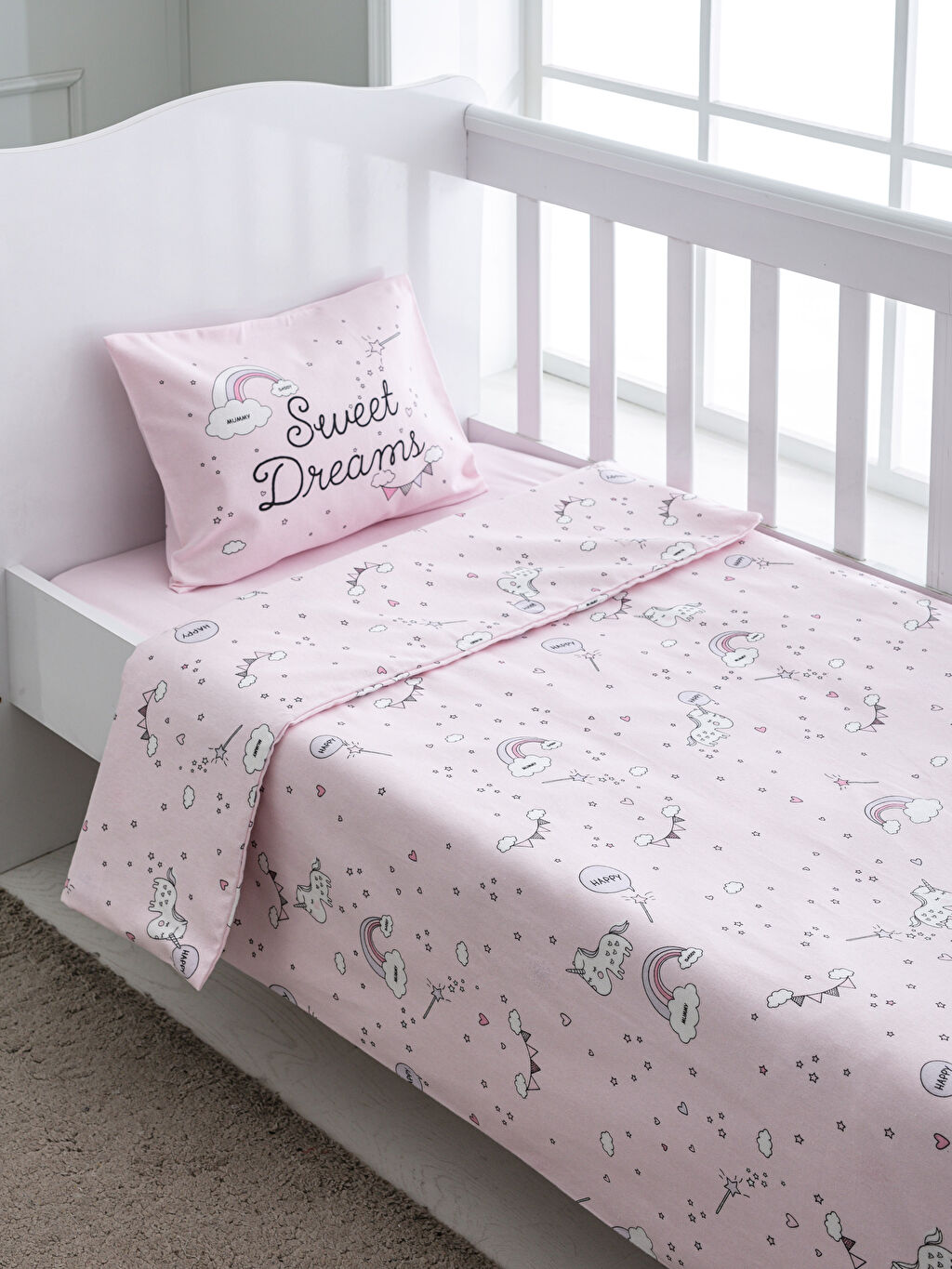 Pembe Kız Bebek Flanel Nevresim Takımı LC Waikiki